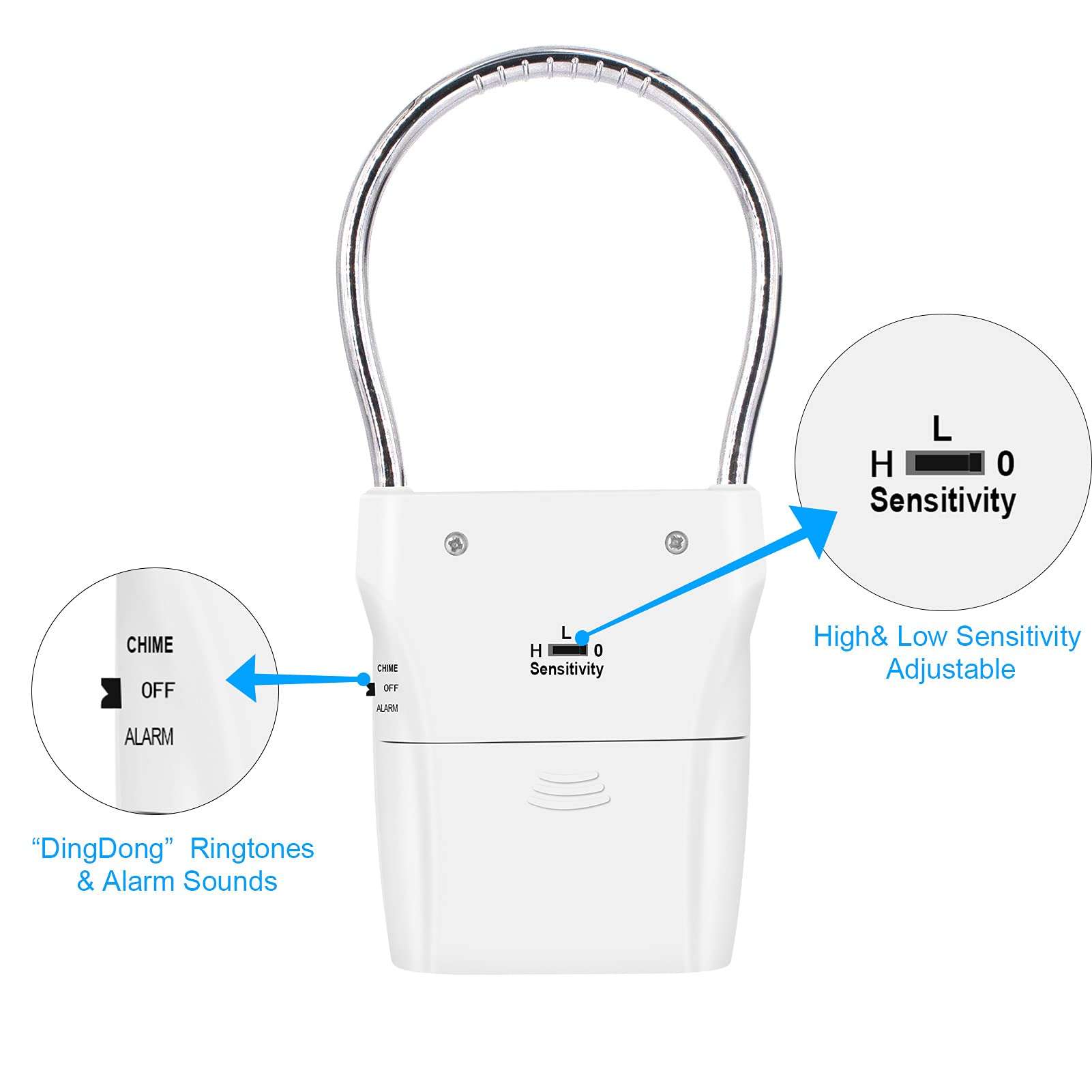 JIAN BOLAND Door Handle Alarm - 120DB Audible Alarm, Vibration Triggered Security for Home, Travel & Apartment 4