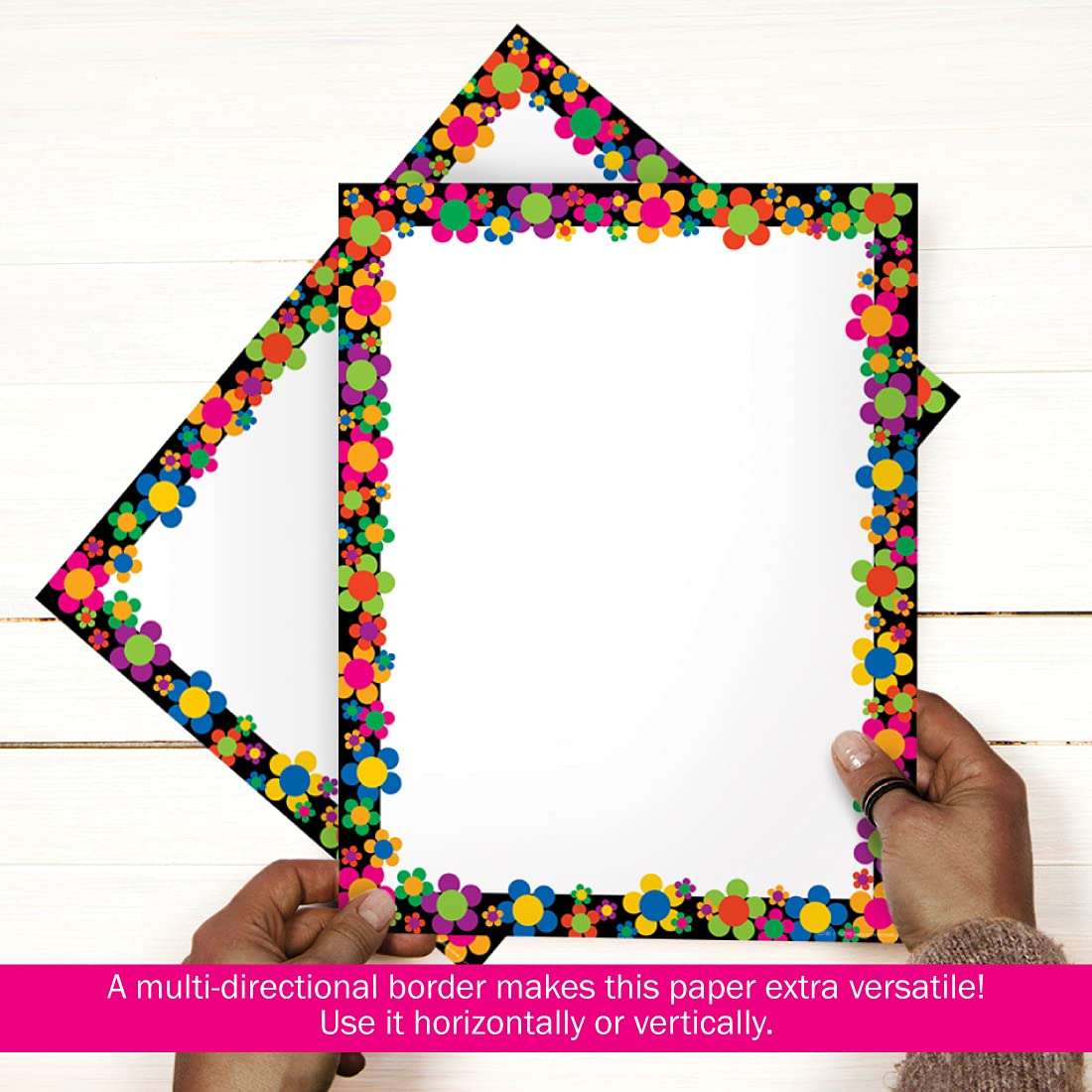 BARKER CREEK Designer Computer Paper, Neon Flower Power, 8.5” x 11”, Decorative Printer Paper, Stationery, 50 Sheets per Pkg, Home, School and Office Supplies (730) 4