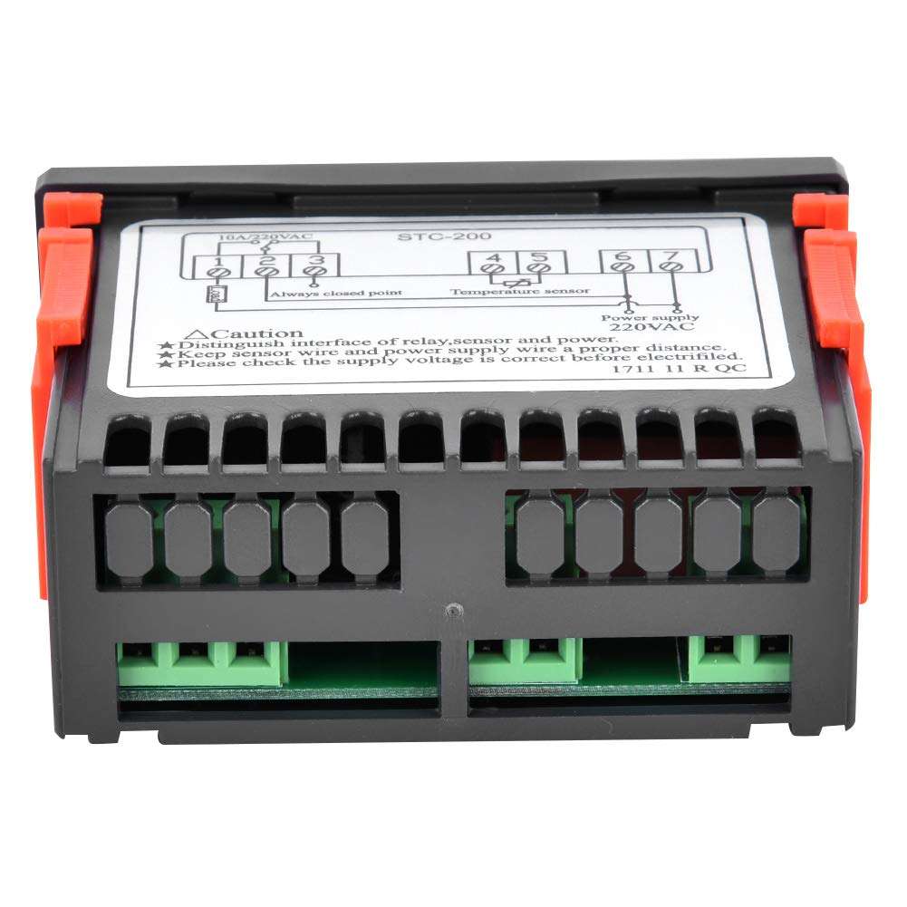 Akozon Digital Temperature Controller STC-200 Microcomputer Thermostat Temperature Controller with Refrigeration Heating 6