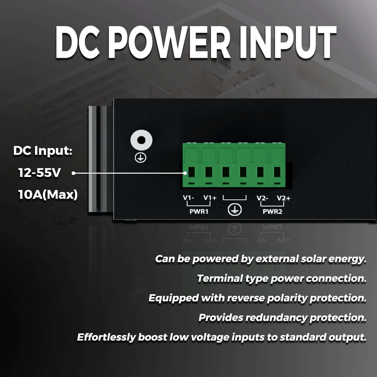 Procet 10 Gbps Gigabit PoE++ Injector Din Rail, 60W Industrial Boost PoE Adapter with Wide Temp -40°F to 149°F, 6KV Surge Protection, 12-55V DC Input, IEEE802.3af/802.3at/802.3bt, PT-PSE105GB-E-10 3