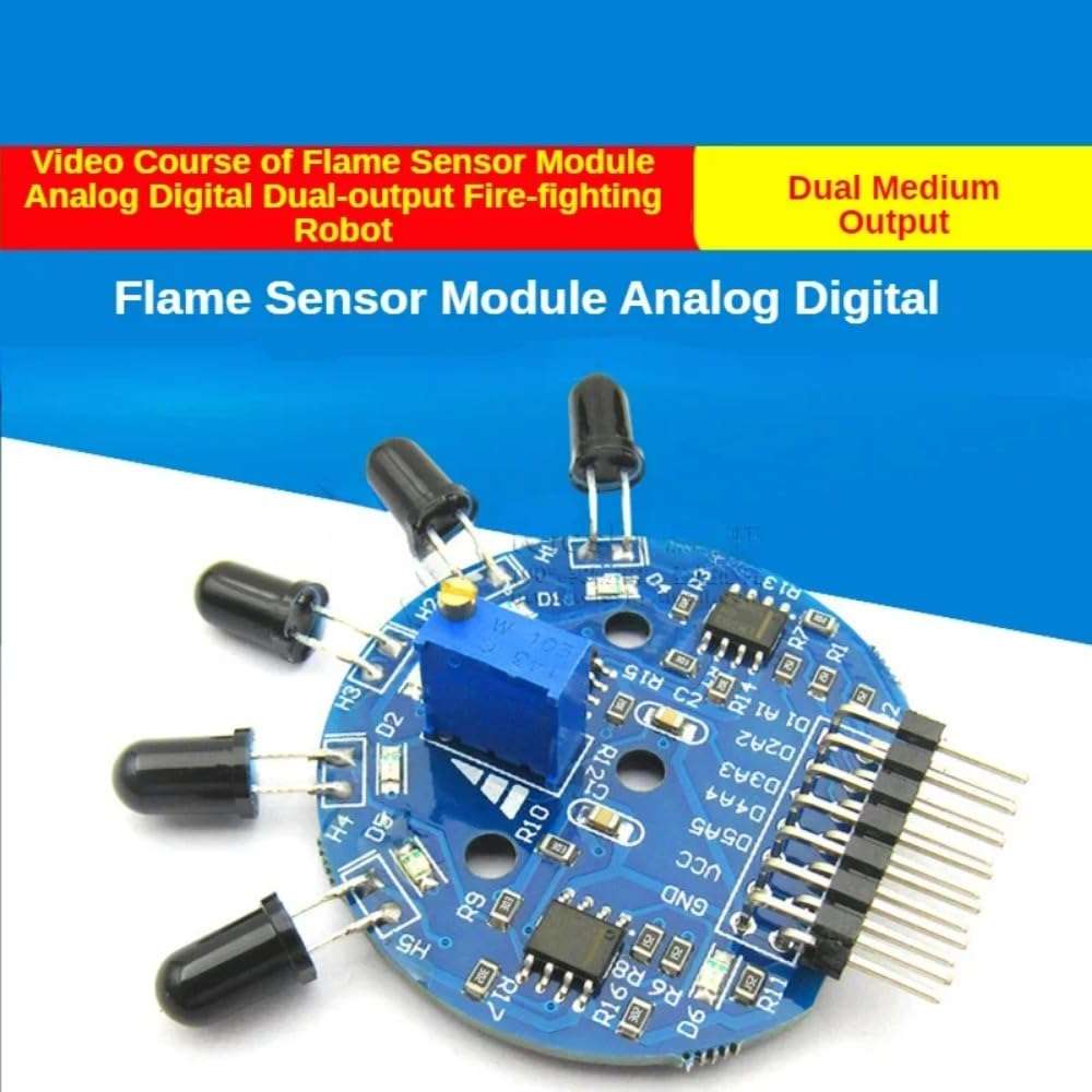 V TELESKY 2PCS Visual Tutorial of Flame Sensor Module Analog Digital Dual Output Fire Extinguishing Robot 3