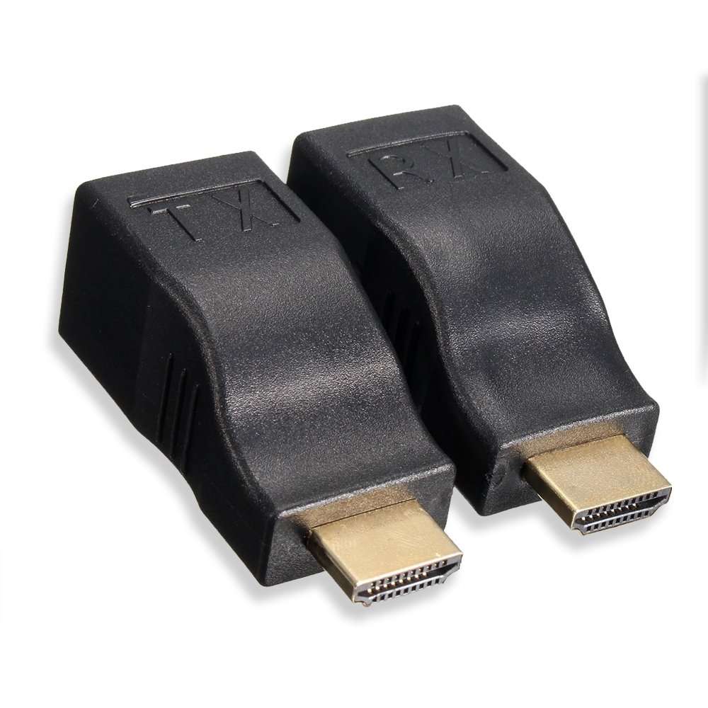 HDMI to RJ45,HDMI to RJ45 Extender by Single 98.4Ft Ethernet LAN Cat5e/6 Network Cable,Support HDTV 1080P 3D 1pair 3
