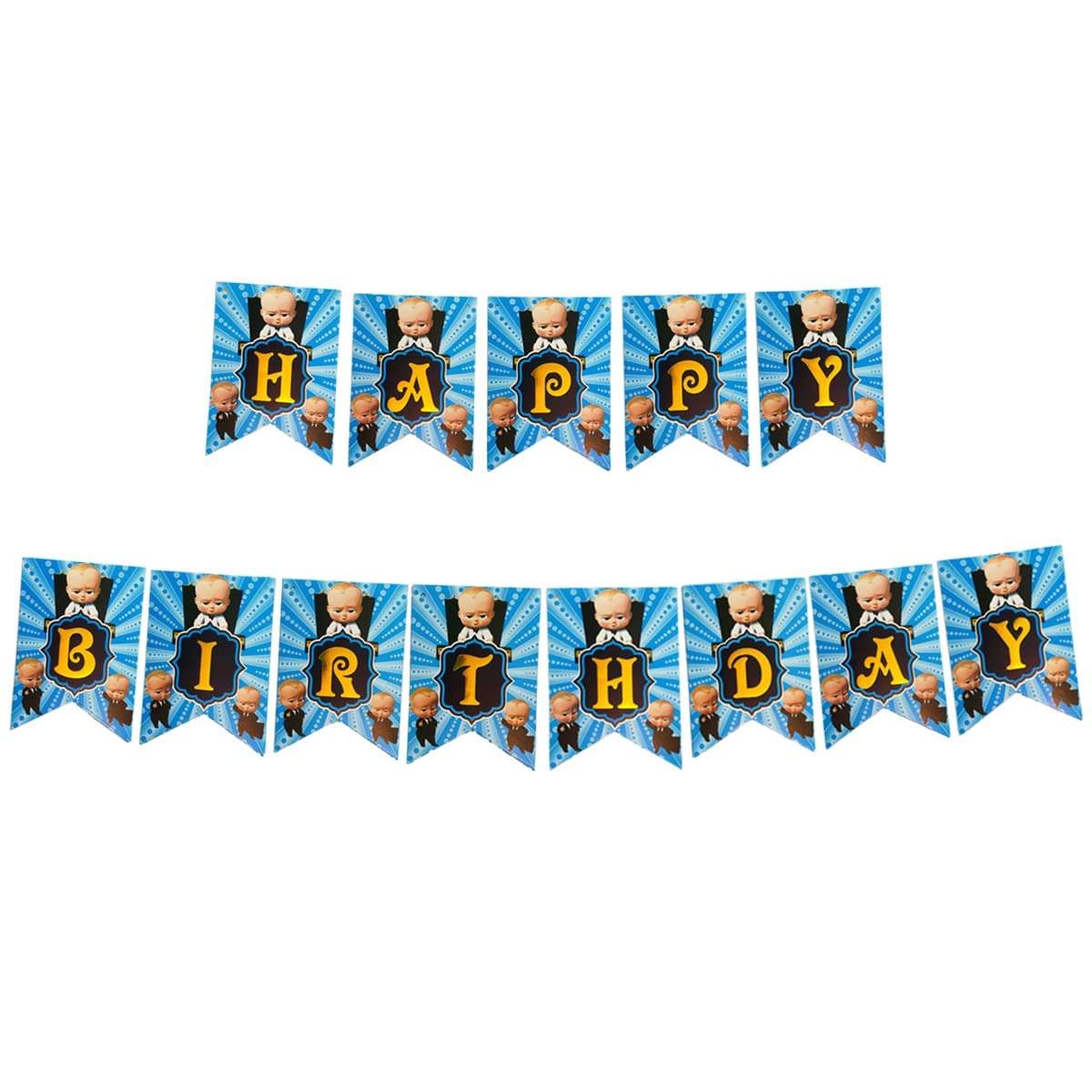 RTB Enterprises Boss Baby Theme Birthday Printed Banner, Happy Birthday Printed Boss Baby Character Theme Banner for Decoration - Pack of 1 1