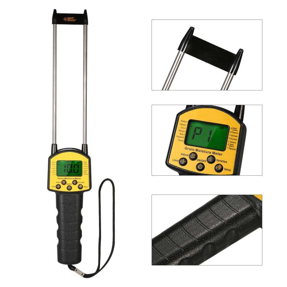 YYONGAO Water Quality Meter, Grain Moisture Meter, Smart Double Probes 0.1% High Accuracy with Alarm Setting and Battery Indication, Available for Corn Wheat Rice Bean 3