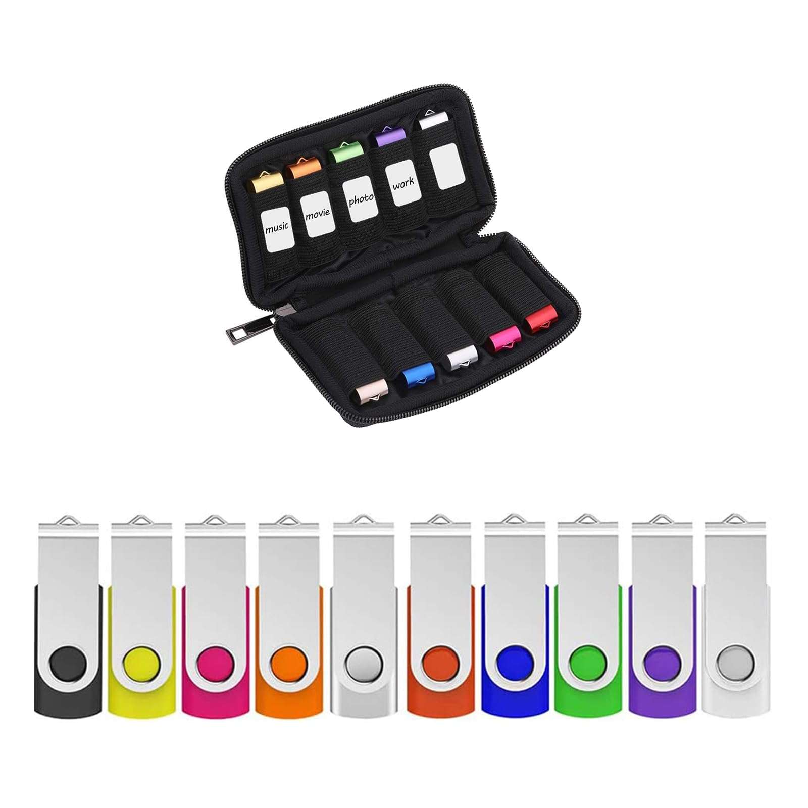 ABLAZE 20 Pack 128MB USB 2.0 Flash Drive + USB Storage Case 2