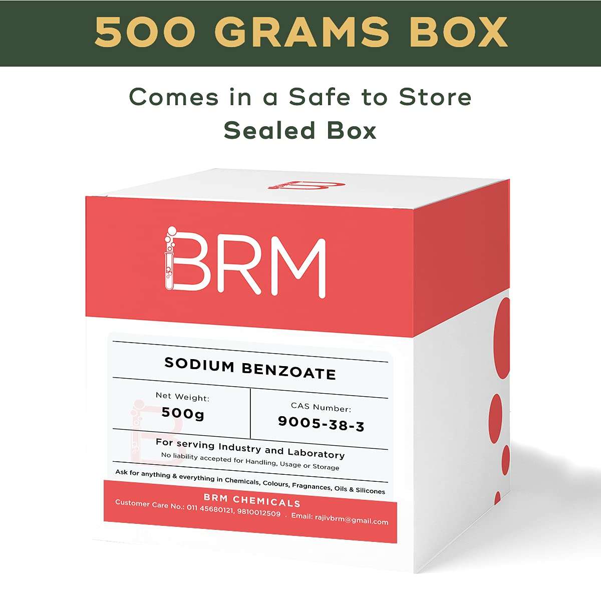 BRM Chemicals Sodium Benzoate - 500 G For Soap Making, Shampoo, Cosmetics, Moisturizer, Lotion Making, Domestic Use & Diy Personal Care For Face, Hair, Skin & Body (Pack Of 1) 6