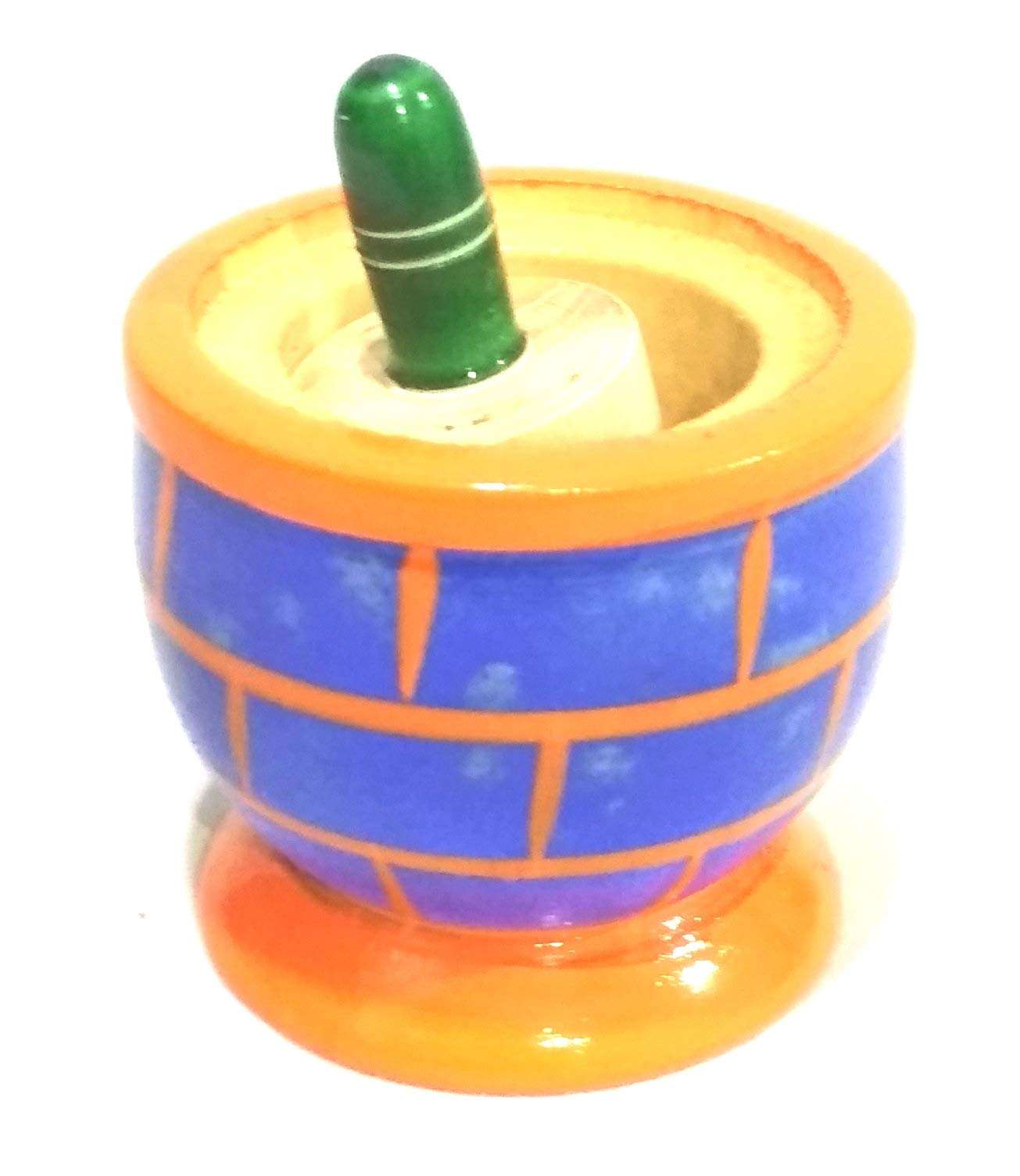 Crafts India Handcrafted channapatna Wooden Dolls/Toys -Grinding Stone Show Piece - 6 cms 1