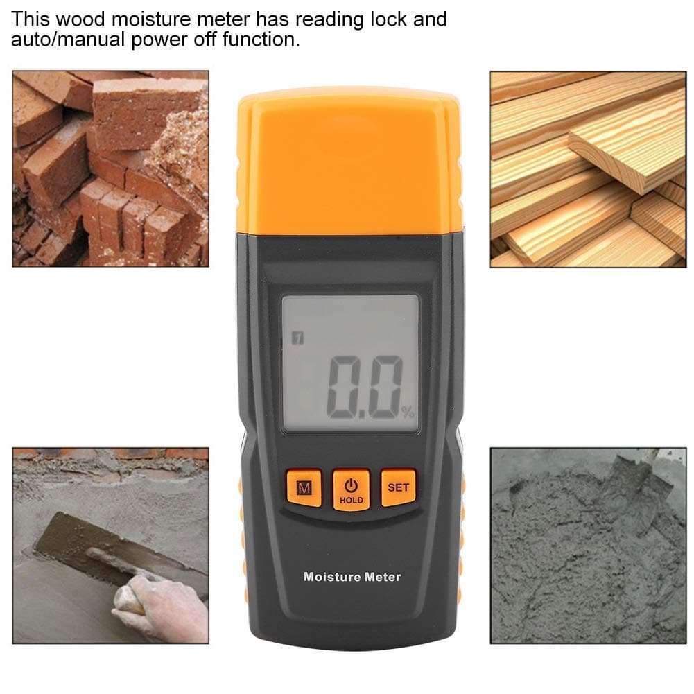 CHUNSHENN Portable Moisture， Moisture Meter for Wood, General Tools Digital Moisture Meter Backlit LCD Inductive Detector Timber Humidity Tester High Accuracy 4