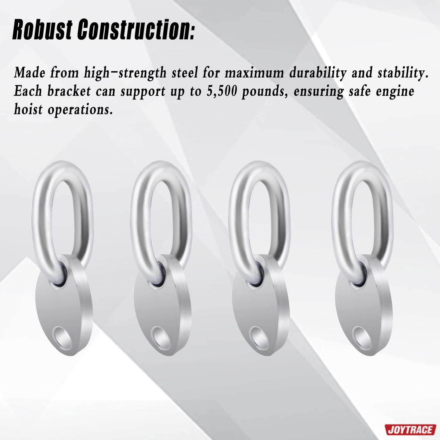 Joytrace 7100 Lifting Bracket Set for Use with Load Levelers and Lifting Slings - 5,500 lb Capacity Engine Lift Bracket Kit ( 4 Sets, Silver ) 6