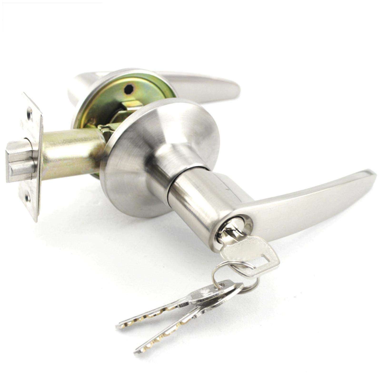 Security Entry,Long-Lasting Performance,Security Door Lever,Handle Keyed Entrance Passage Privacy Lock,for Any Old and New Door (60Mm/2.3In Or 70Mm/2.7In) Tailgates 2