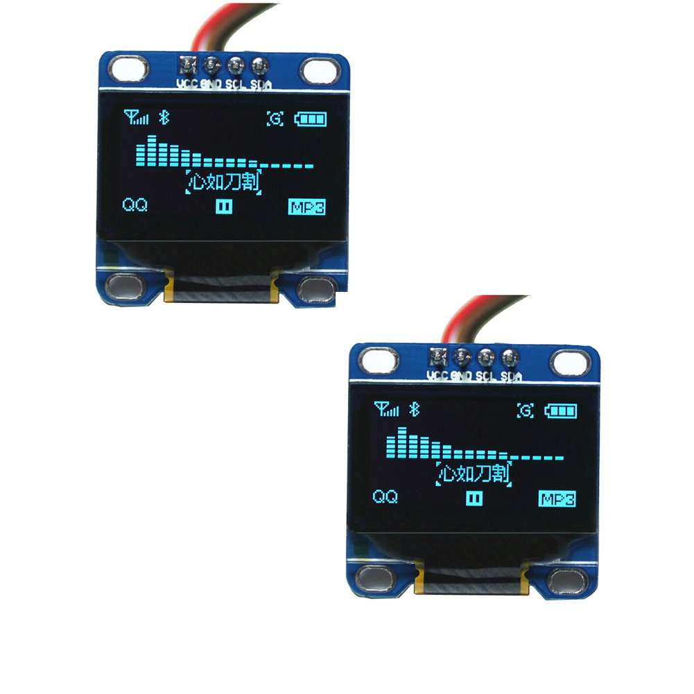 DIYmall 0.96 Inch Blue OLED Module I2C IIC Serial 128x64 LCD LED Display for Arduino Micro:bit 51 MSP420 STIM32 SCR (Pack of 2pcs) 1