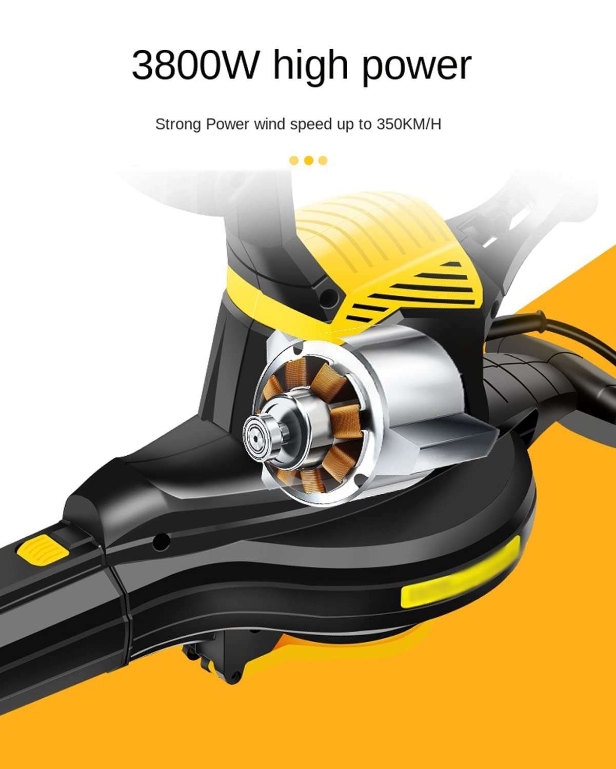 Blowers Leaf Blower, Vacuum 3800W Garden Blower Mulcher with 6 Variable Speed, 3 in 1 Garden Vac & Shredder, 40L Collection Bag, for Gardens, lawns, Leaves, and Snow 3