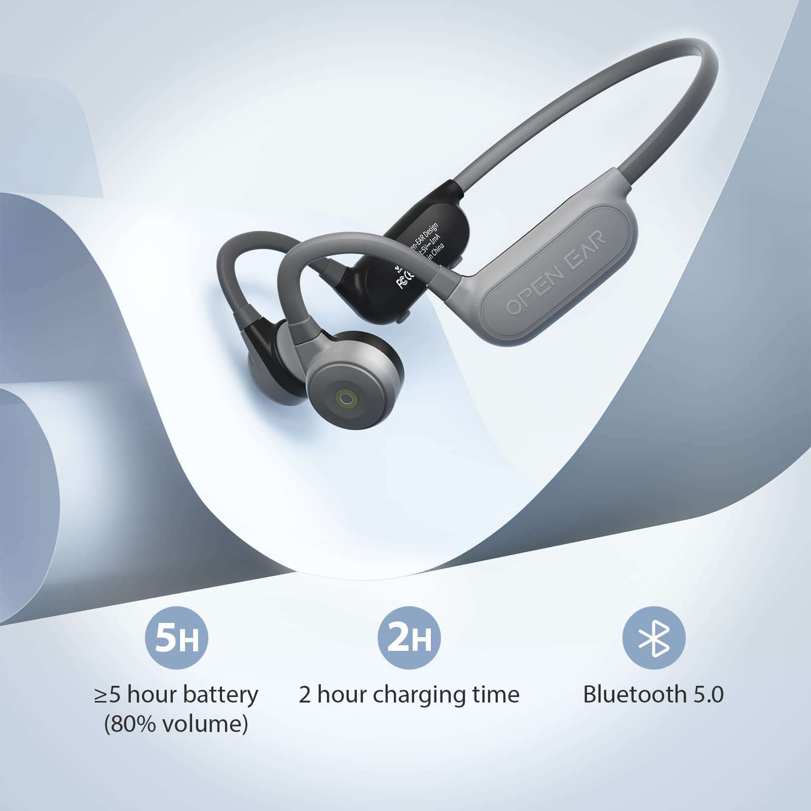 Bone Conduction Headphones, Open Ear Headphones Wireless Bluetooth Open Ear Headphones, Sport Headphones Built-in Mic for Running, Driving, Cycling 5