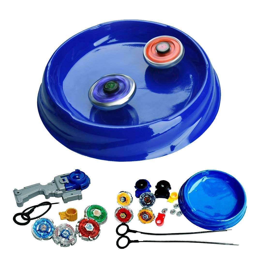 PREMIUM ZONE Beyblades 2-in-1 Metal Fighter Fury with Fight Ring and Handle Launcher for Kids (Black) 2