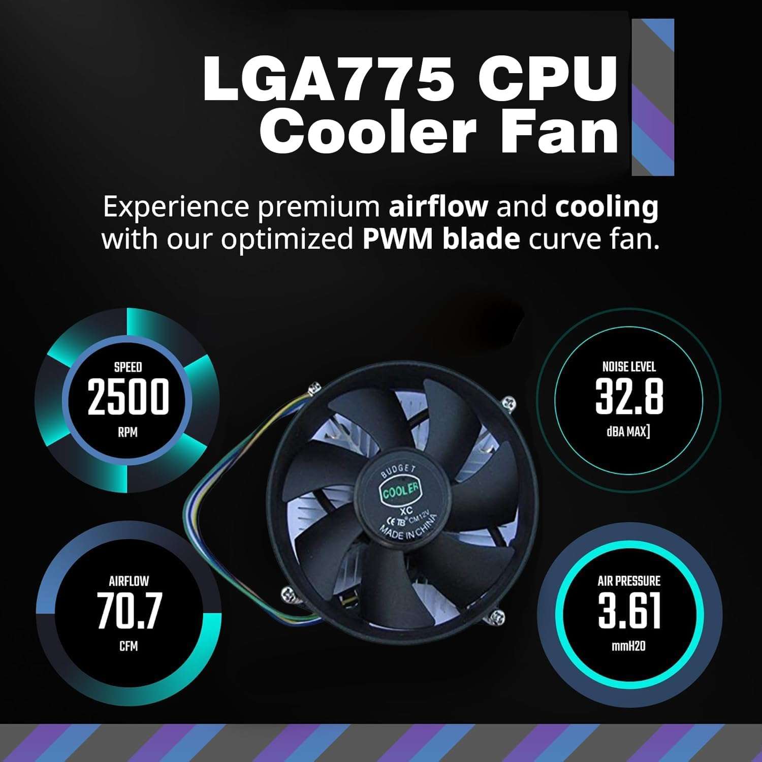 Hexabyte CPU Cooler Fan Compatible with Intel LGA775 – High-Performance Black Cooling Fan for Desktop PC – Silent, Efficient Heat Dissipation, Easy Installation 5