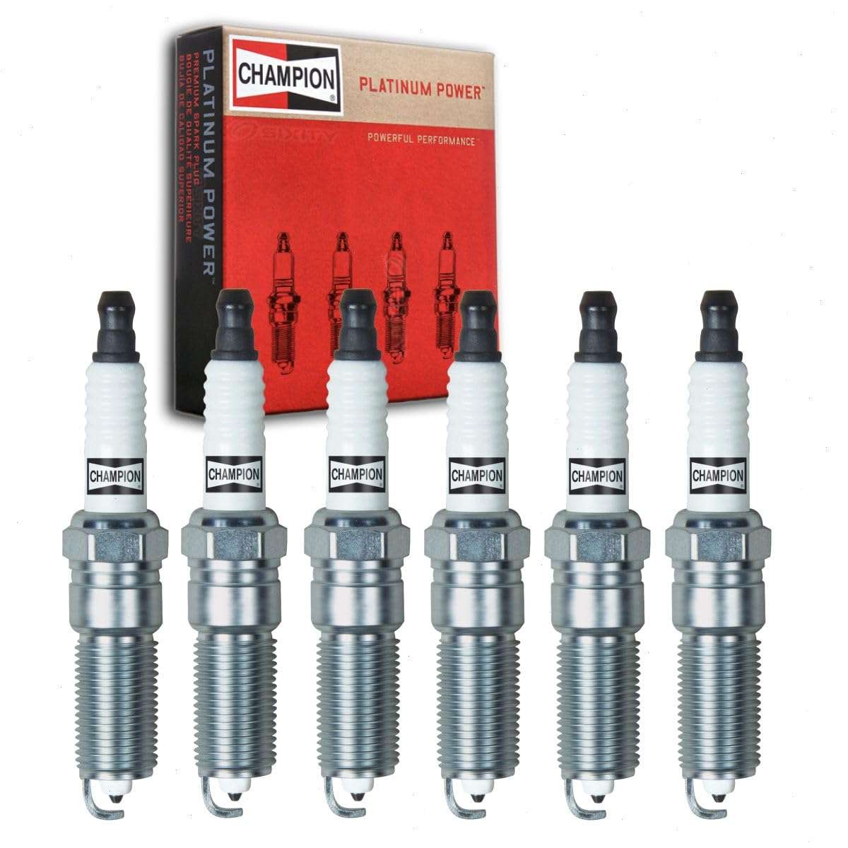 6 pc Champion Platinum Spark Plugs compatible with Buick LaCrosse 3.0L 3.6L V6 2005-2016 1