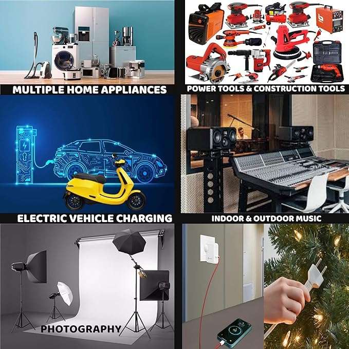 16A Extension Board Combined 1 Socket 1 Switch, 2500W Power Strip with Surge Protector, 1 Meter Electric Cord for Home, Office, PC, Cooler, Fridge, Gadgets (1 Meter) 6