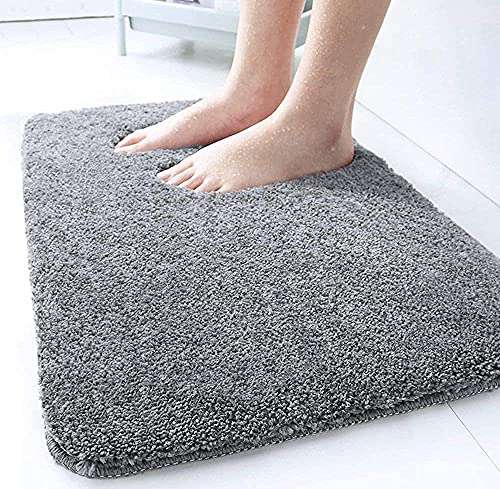 SIWAN | Microfiber Doormats for Bedroom Living Room Kitchen Lobby Color: Grey Pack of 1 1