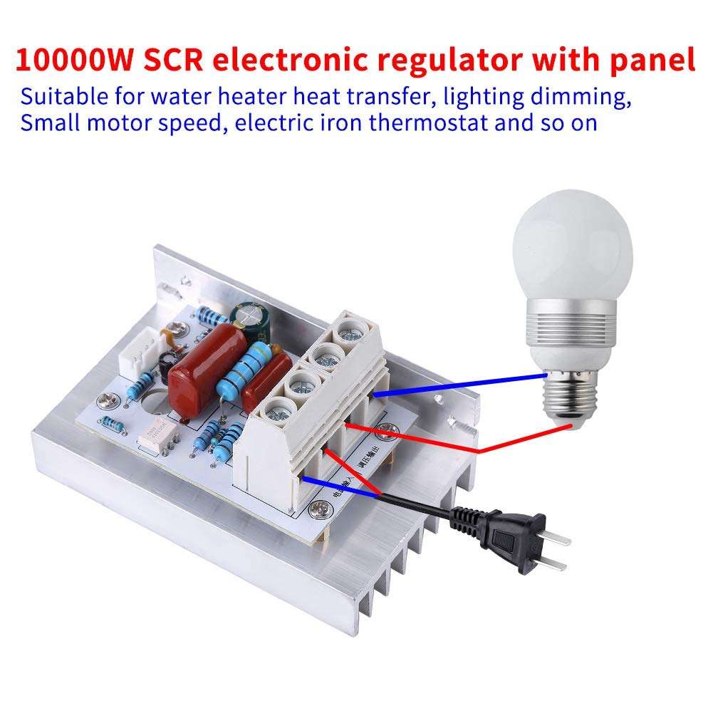 Switch Heat Silicon led 120v,10000W SCR Digital Voltage Regulator Speed Control Dimmer Thermostat AC 220V 80A 4