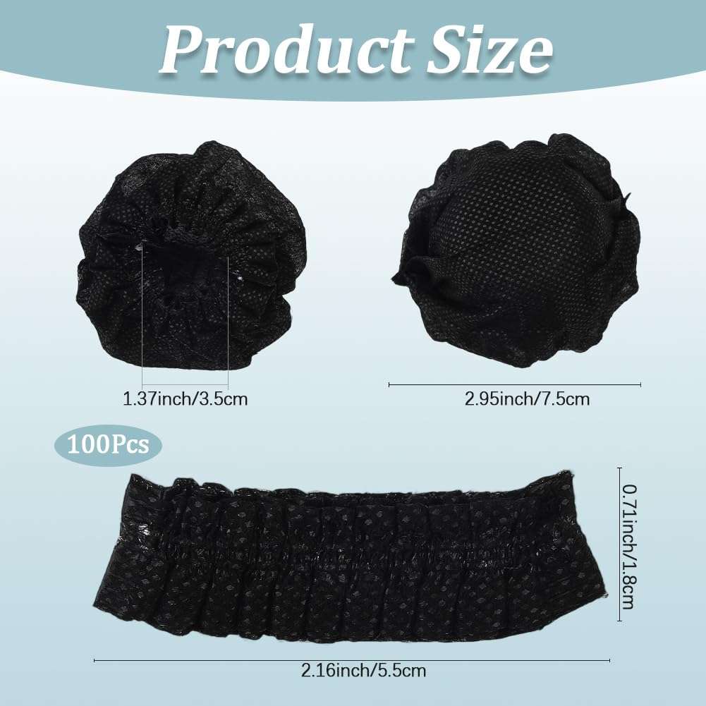 CREATCABIN 100Pcs Black Microphone Cover Handheld Mic Cover Hygienic Non Woven Soft Cloth Microphone Mike Windscreen Protective Small Caps Sleeves for KTV Karaoke Bar News Interview Mic Mike 3