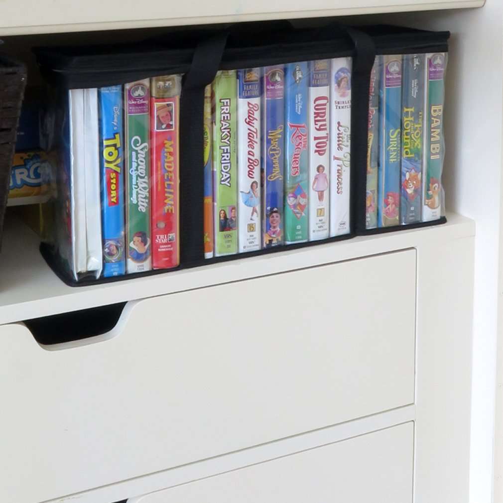 Evelots 4 Pack VHS Storage Bag-Movie Organizer-Video Tape-Handles-Hold 60-No Dust 3