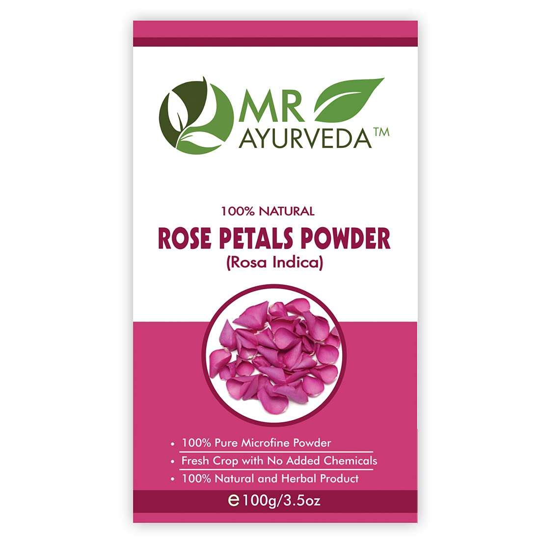 MR Ayurveda Calamine Clay Powder, Tulsi Powder & Rose Petals Powder - Set of 3 (100 Grams Each) 5