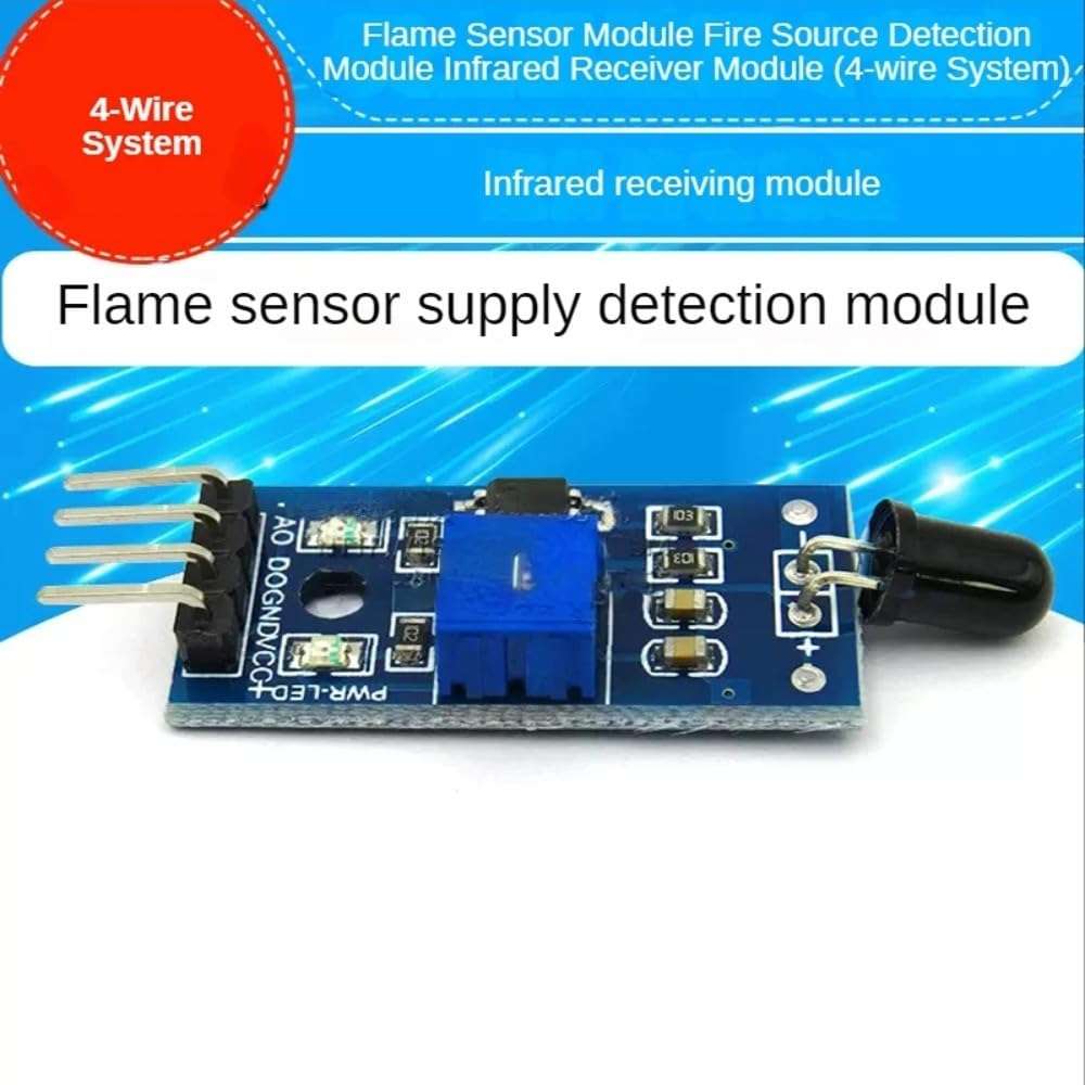 V TELESKY 10PCS Flame Sensor Module Fire Source Detection Module Infrared Receiver Module (4-Wire System) 3