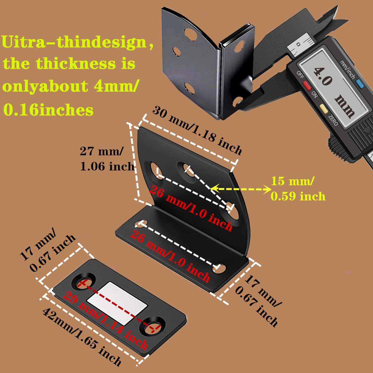 Ultra-Thin Magnetic Door Stopper, Glass Cabinet, Wardrobe, Cabinet Sliding Door, Zero-Space Magnetic Door Stopper, Invisible Magnetic Lock (2pcs) 2