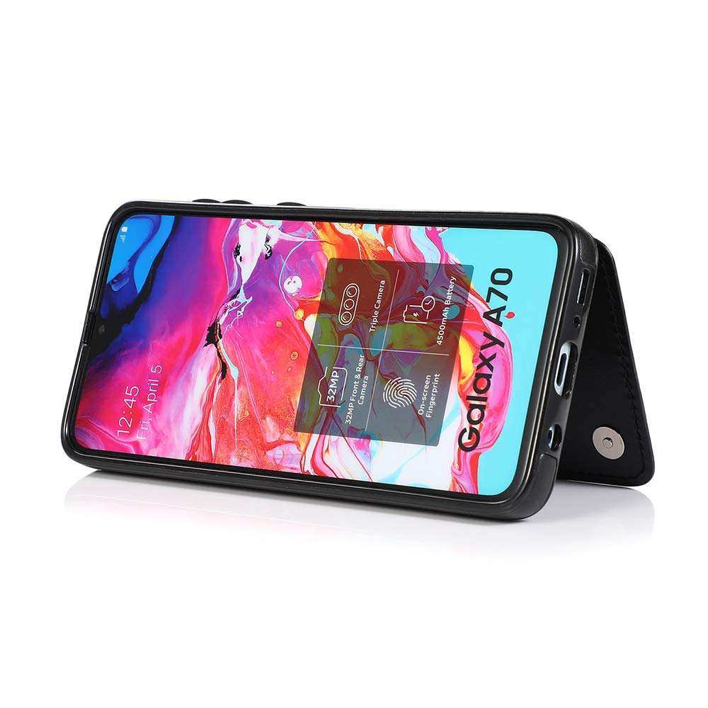 Phone Case for Samsung Galaxy A70 A70S with Tempered Glass Screen Protector and Card Holder Wallet Cover Stand Flip Leather Cell Accessories Glaxay A 70 70s Gaxaly 70A 2019 Cases Women Girls Purple 5