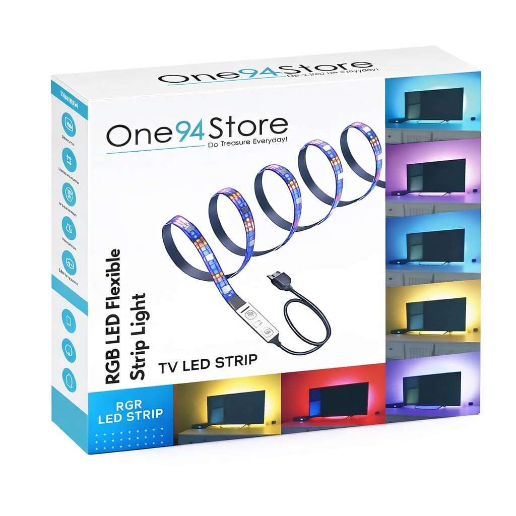One94Store RGB LED Strip Light 3 Meter USB Powered 5V Flexible Color Changing LED Light with Mini Controller for TV Backlight, Gaming Desk, PC, Monitor, Mirror (for 32-40" inch Tv'S) 1
