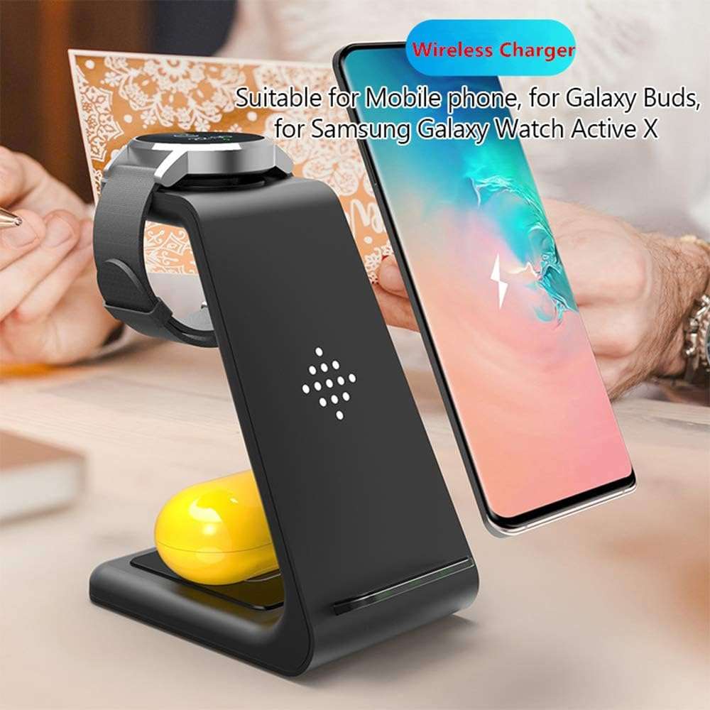 Wireless Charger for Samsung, 3 in 1 Wireless Charging Station for Galaxy S25 Ultra/S24 Ultra/S23/S22/Note 20/Z Flip 6/Fold 6,Qi Charger Stand for Galaxy Watch 6/5, Galaxy Buds 3/3 Pro,Women Men Gift 6