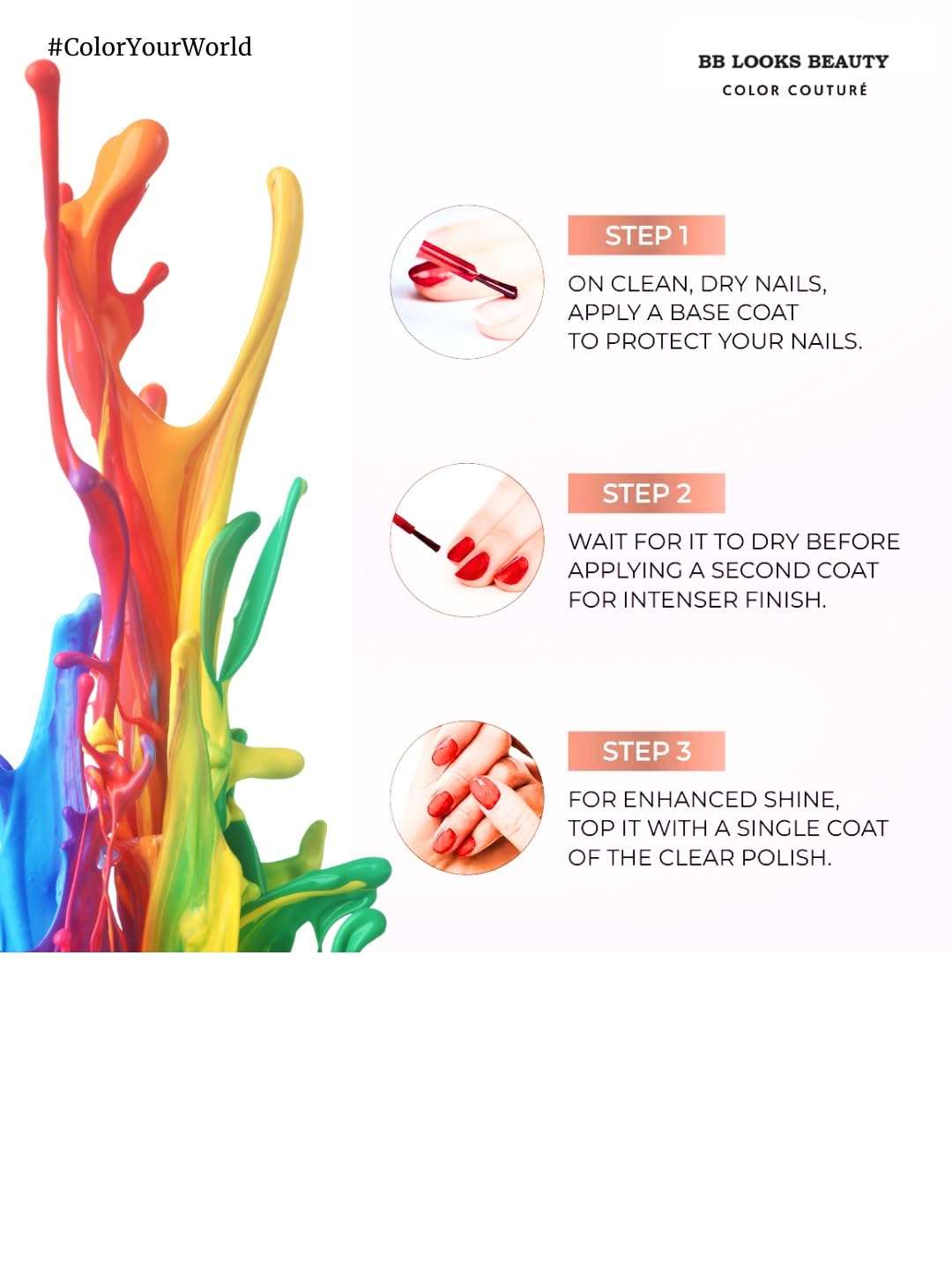 BB LOOKS BEAUTY Nail Polish Long Lasting Smooth Finish Nail Enamel, Light Pink 6