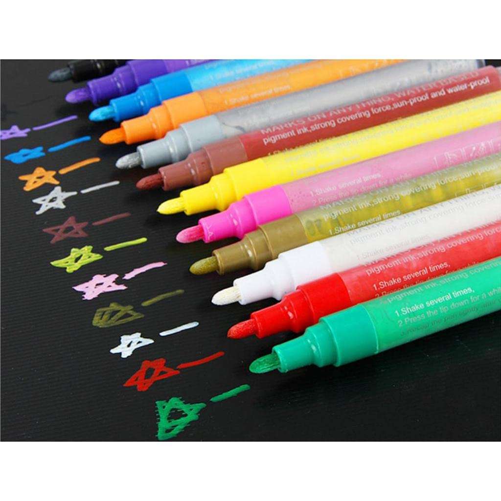 Generic Acrylic Paint Markers Art Permanent Painting Metal Glass Markers Pen White 4