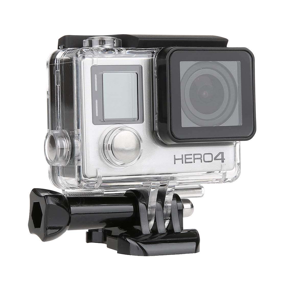 YANGJIAN 2 in 1 Waterproof Protective Housing Case Diving Box + External Mini Stereo MIC Microphone with 17CM 3.5mm to Mini USB 10 Pin Adapter Cable for for GoPro Hero 4/3+ / 3, Microphone Size: 5.5 4