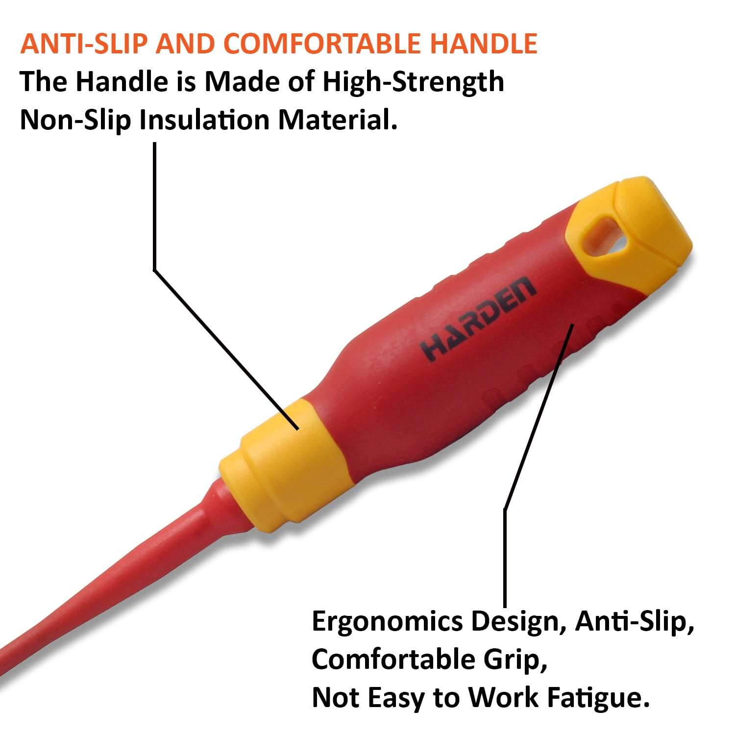 HARDEN Insulated Magnetic Phillips Type Screwdriver PH1 X 80mm - Professional Electrician VDE Can Withstand 1000V - Total Length 180mm - 801005 5