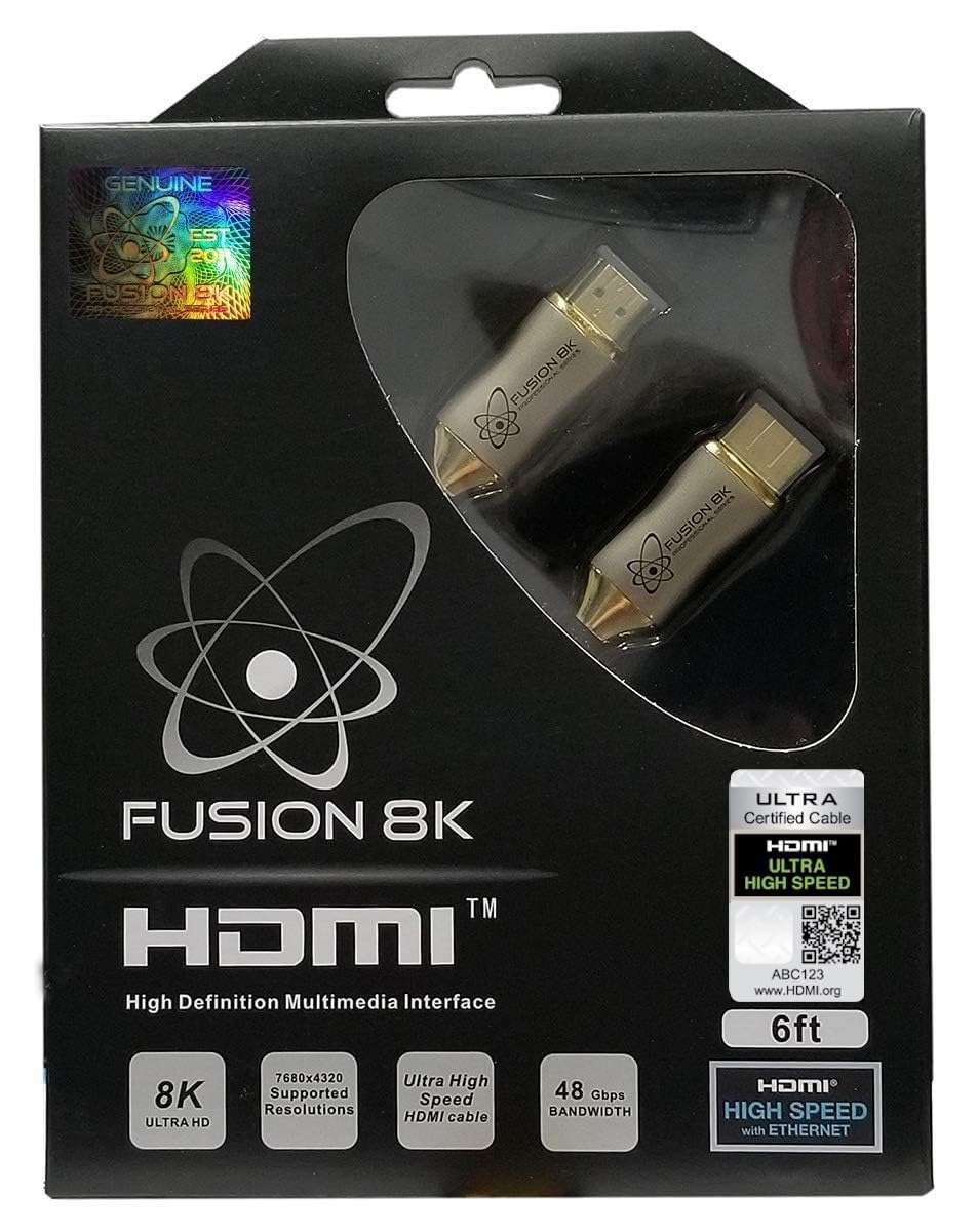 Fusion8K HDMI 2.1 Certified Cable Supports 10K 8K @60Hz and 4K @120Hz Compatible with All TVs, BluRay, Xbox Series X, PS5 (6 Feet) 1