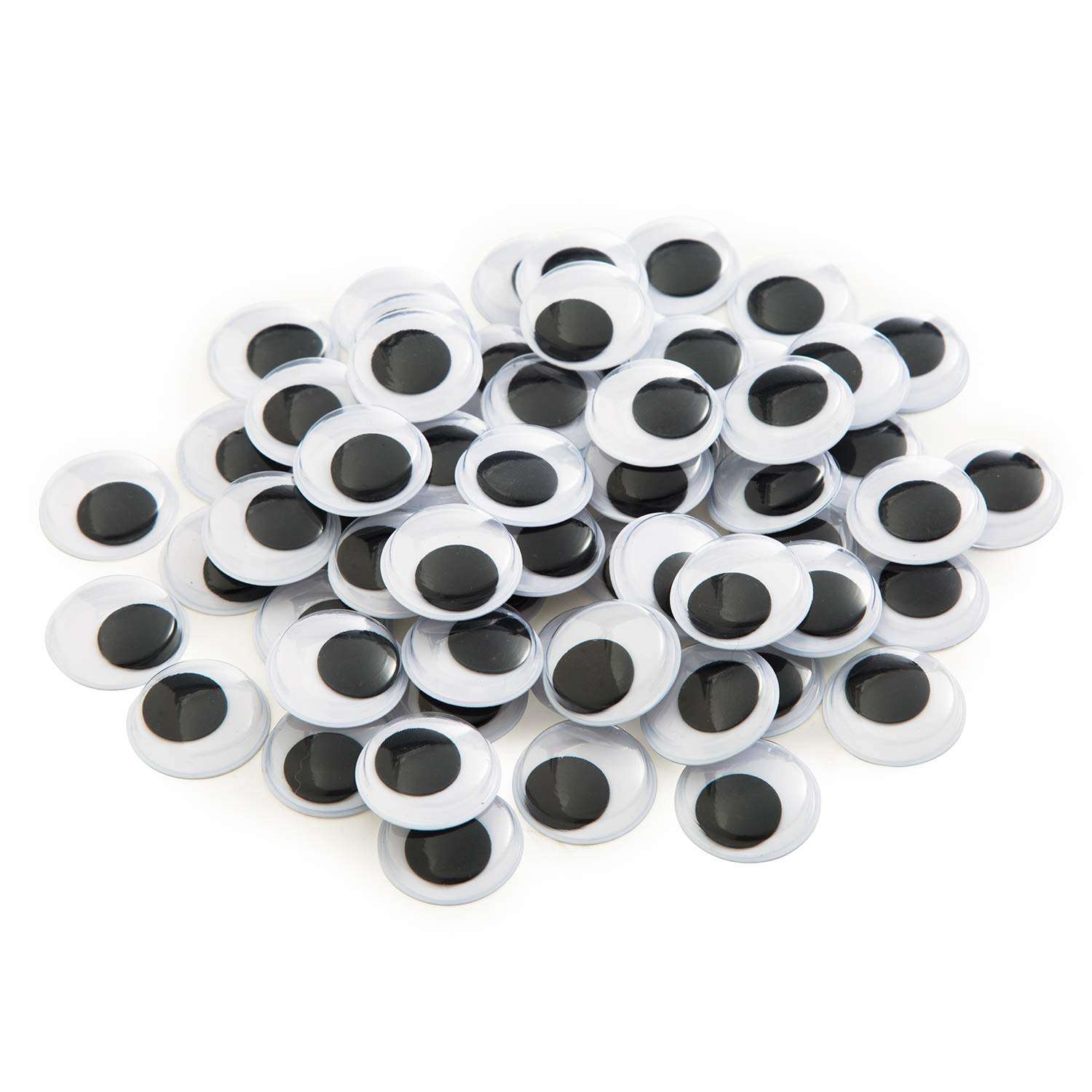 100 Pieces 25mm Black Wiggle Googly Eyes with Self-Adhesive 1