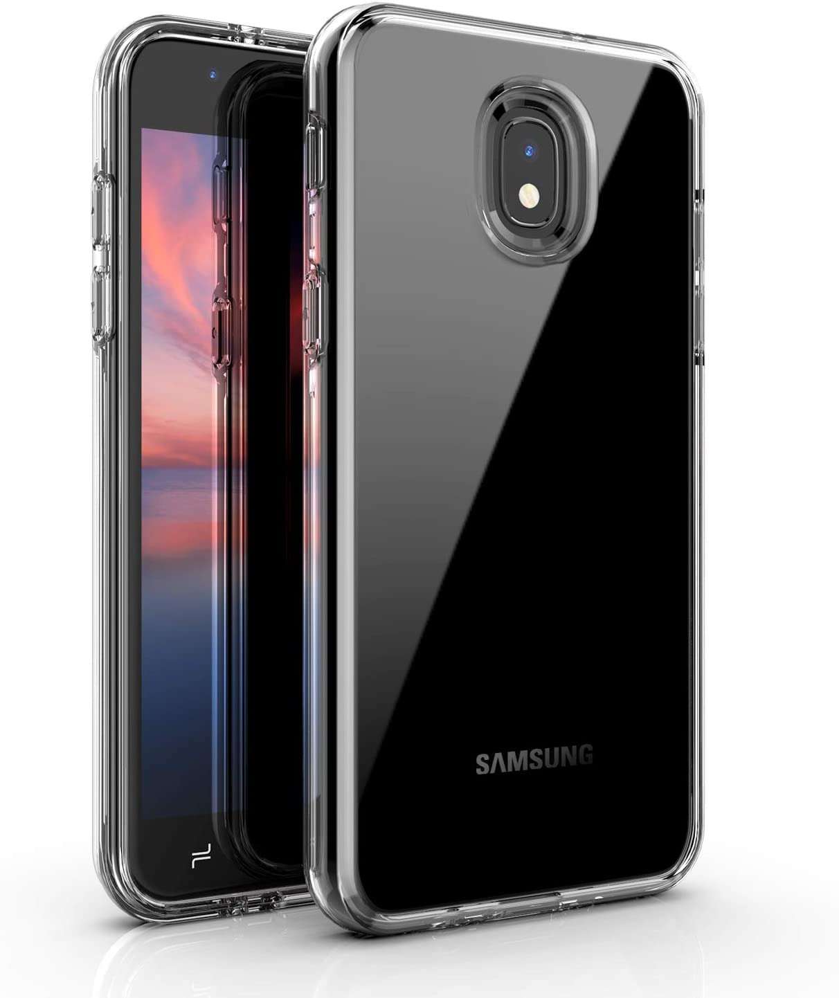 MagiDeal Galaxy J3 2018,J3V 3rd Gen,J3 Star,J3 Orbit,J3 Achieve,J3V 2018 Case, [2 in 1 Series] Hybrid Shockproof Drop Protective Impact Rugged Heavy Duty Dual Layer Armor Phone Case Clear 1