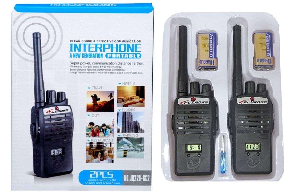 HALO NATION® Kids Walkie Talkie Set Police Style Walkie Talkie with Time Display Good Range and Clear Voice 5