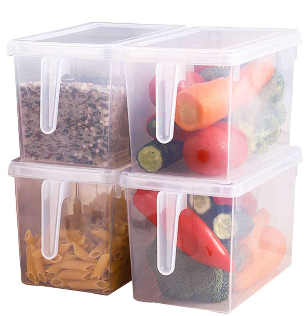 Plastic Fridge Storage Organizer Container with Lid & Handle – 5L Transparent Refrigerator Organizer Box for Vegetables & Fruits (Pack of 1) 1