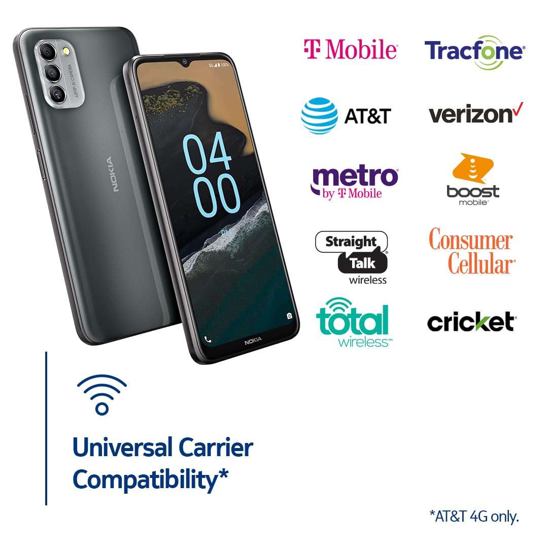 Nokia G400 5G | Verizon, AT&T, T-Mobile | Android 12 | Unlocked Smartphone | 3-Day Battery | US Version | 4/64GB | 6.58-Inch Screen | 48MP Triple Camera | Meteor Grey 5