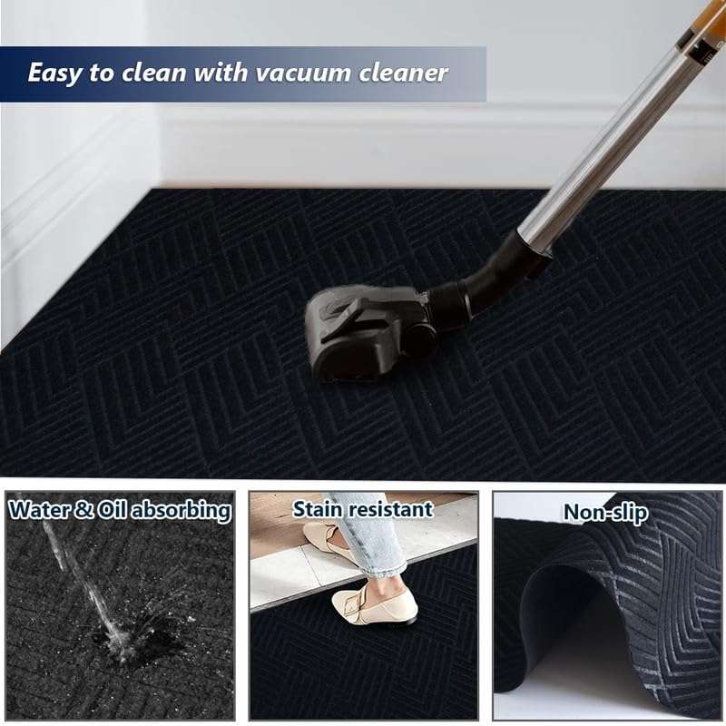 Fasward Hallway Runnner Rug Non Slip Rubber Backing Carpet 2x10 ft Custom Size, Heavy Duty Long Rug for Entryway, Kitchen, Garage, Stairs, Front Door, Laundry Room, Commercial Use 3