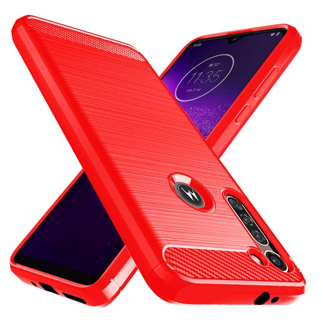 Osophter for Motorola Moto G8 Power Case Shock-Absorption Flexible TPU Rubber Protective Cell Phone Cover for Motorola Moto G8 Power(Red) 1