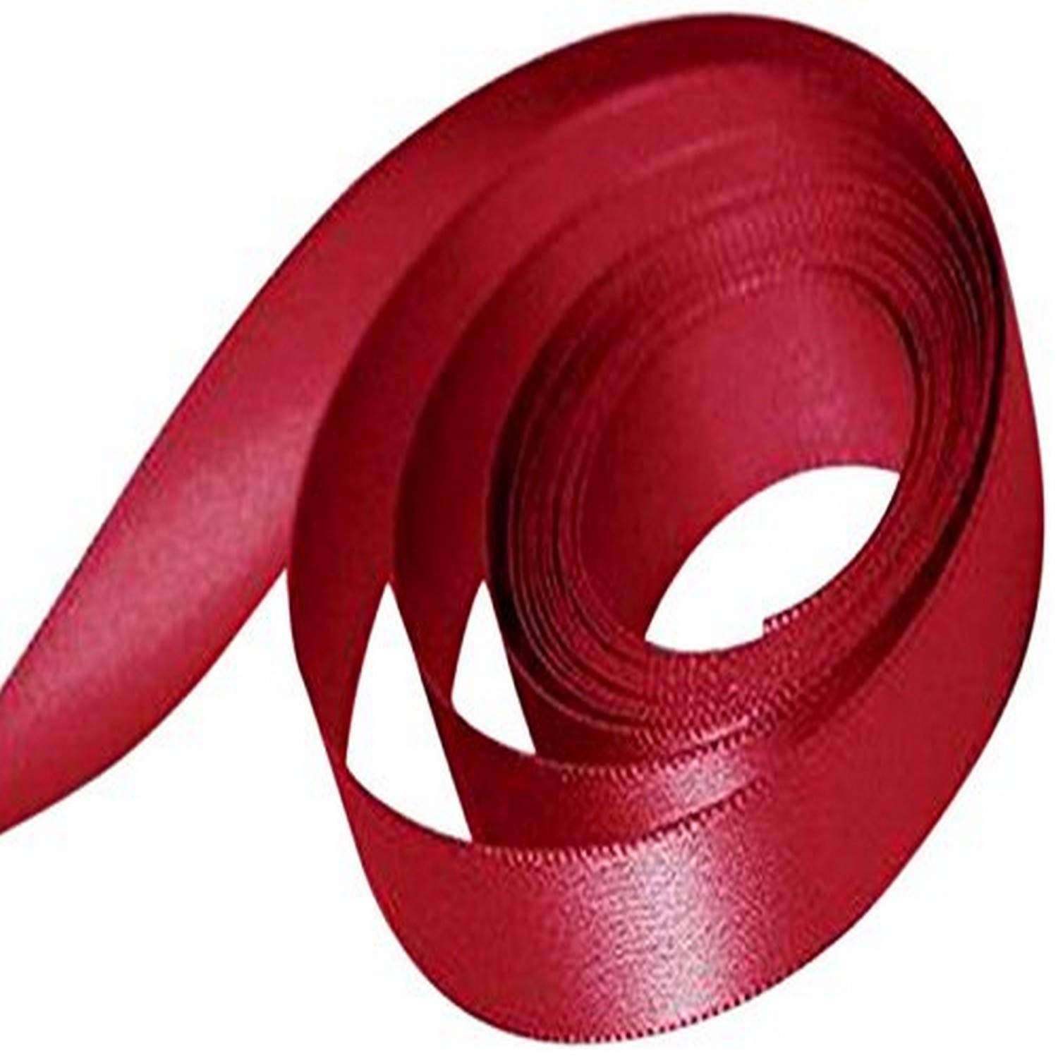 Papillon Single Face Satin Ribbon, 5/8" Wide X 100 Yards, Scarlet