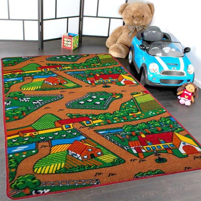 Kids Rug Farm 2 Area Rug 3' x 5' Non Slip Gel Backing 3