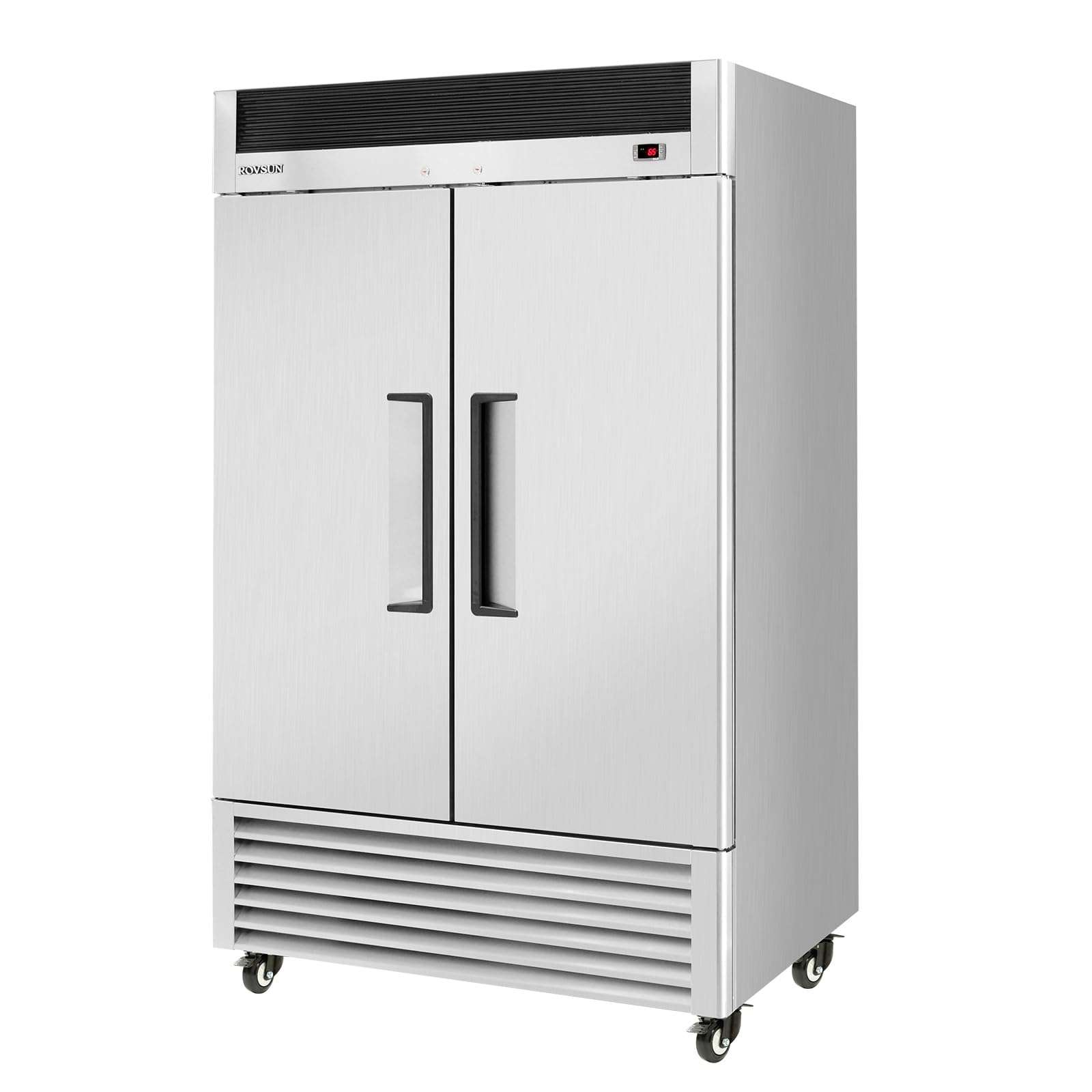 LEADZM 54" W 2 Door Commercial Refrigerator ETL NSF Approval, 40 Cu.Ft Commercial Fridge Cooler Reach in Refrigeration w/ 8 Adjustable Shelves, Auto Defrosting & LED Light for Restaurant Cafe Canteen 1