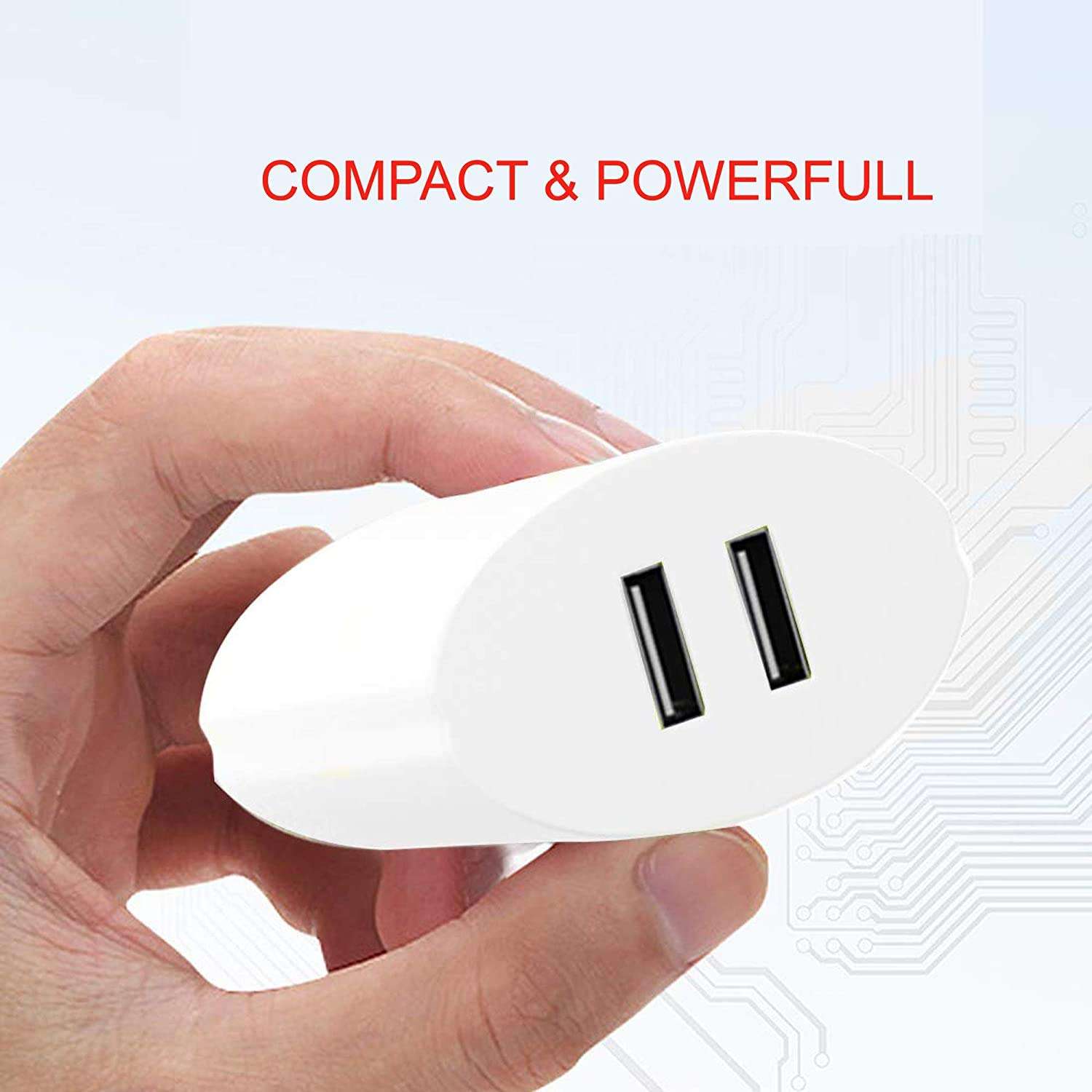 Dual Port Charger for Sam-Sung Galaxy S22 Plus / S 22 Plus Charger Original Adapter Like Wall Charger | Mobile Charger | Fast Charger | Android USB Charger With 1 Meter USB Type C Charging Data Cable (3.4 Amp, 2-Port, TOC1, White) 5