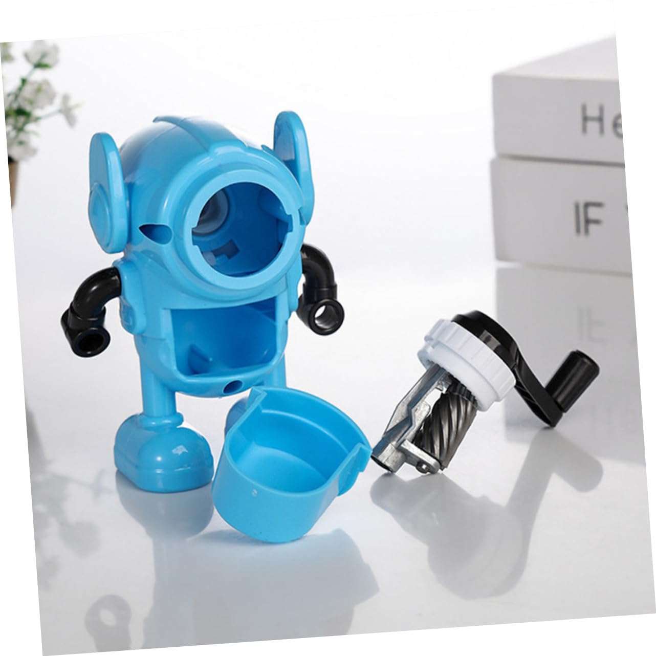 Angoily Cartoon Robot Manual Pencil Sharpener for Students Cute and Compact Hand Crank Sharpener 6