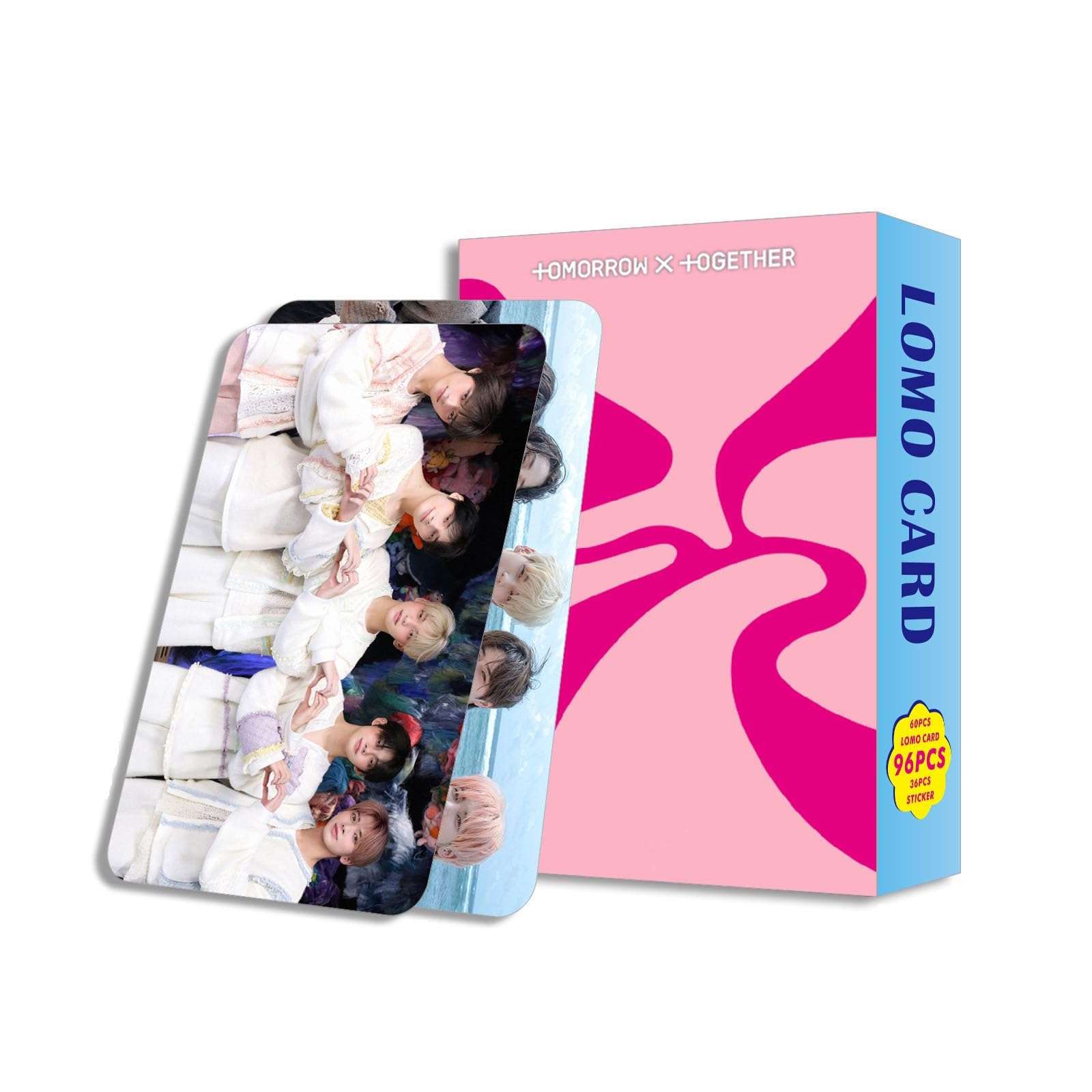 ShaoKun 96PCS TXT 2025 New Photocard Sets,60PCS TXT Lomo Cards and 36PCS Waterbottle Stickers Gift for Fan Collection (Blue) 1