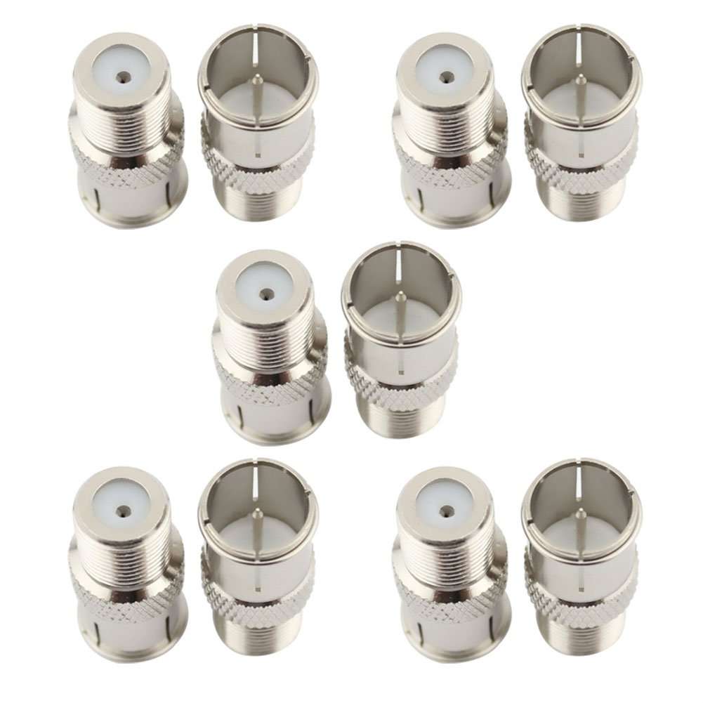 SaferCCTV Coaxial Cable Connector, F Type Push On Quick Coax Connectors Adapter for RVers Satellite Dish Cable TV Internet RV Trailer Coax Cable, 10Pcs 1